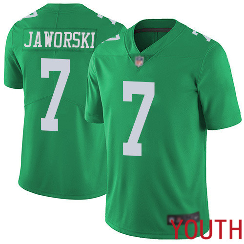 Youth Philadelphia Eagles #7 Ron Jaworski Limited Green Rush Vapor Untouchable NFL Jersey Football->women nfl jersey->Women Jersey